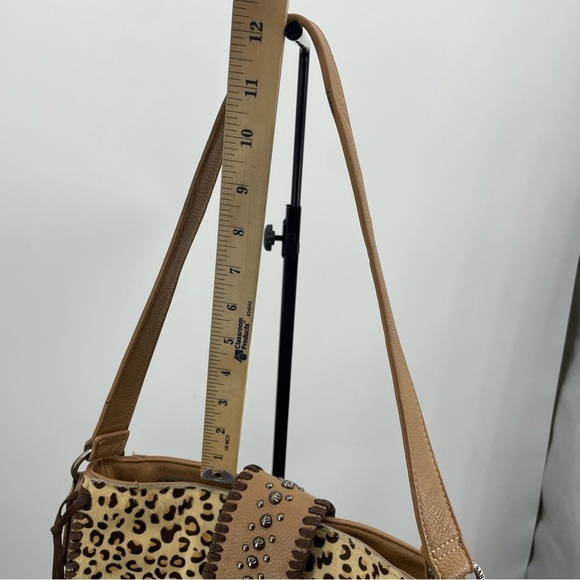 Trinity Ranch Handbag Cross Body Hair on Hide Leopard Cheetah Tan Brown Bag - Picture 3 of 10